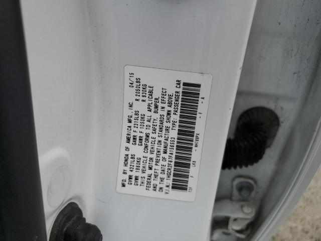 1HGCR2F87FA156553 - 2015 HONDA ACCORD EXL WHITE photo 12