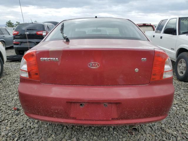 KNAFB161635120674 - 2003 KIA SPECTRA GS BURGUNDY photo 6