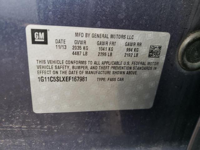 1G11C5SLXEF167981 - 2014 CHEVROLET MALIBU 1LT 蓝色 照片 12