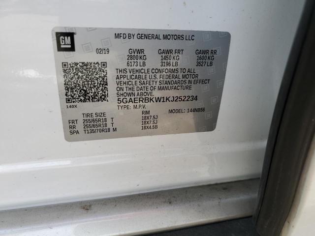 5GAERBKW1KJ252234 - 2019 BUICK ENCLAVE ESSENCE Ağ foto 13