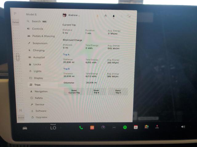 5YJSA1E5XNF469797 - 2022 TESLA MODEL S Սև լուսանկար 9
