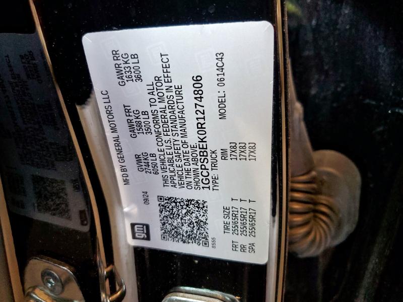 1GCPSBEK0R1274806 - 2024 CHEVROLET COLORADO BLACK photo 13