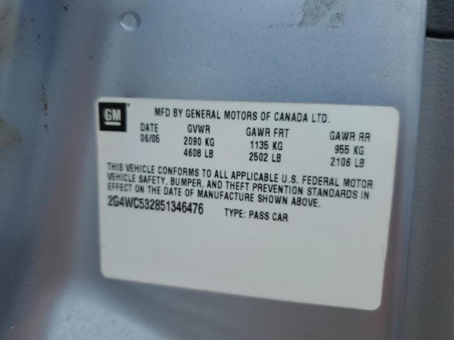 2G4WC532851346476 - 2005 BUICK LACROSSE CX Серебристый фото 13