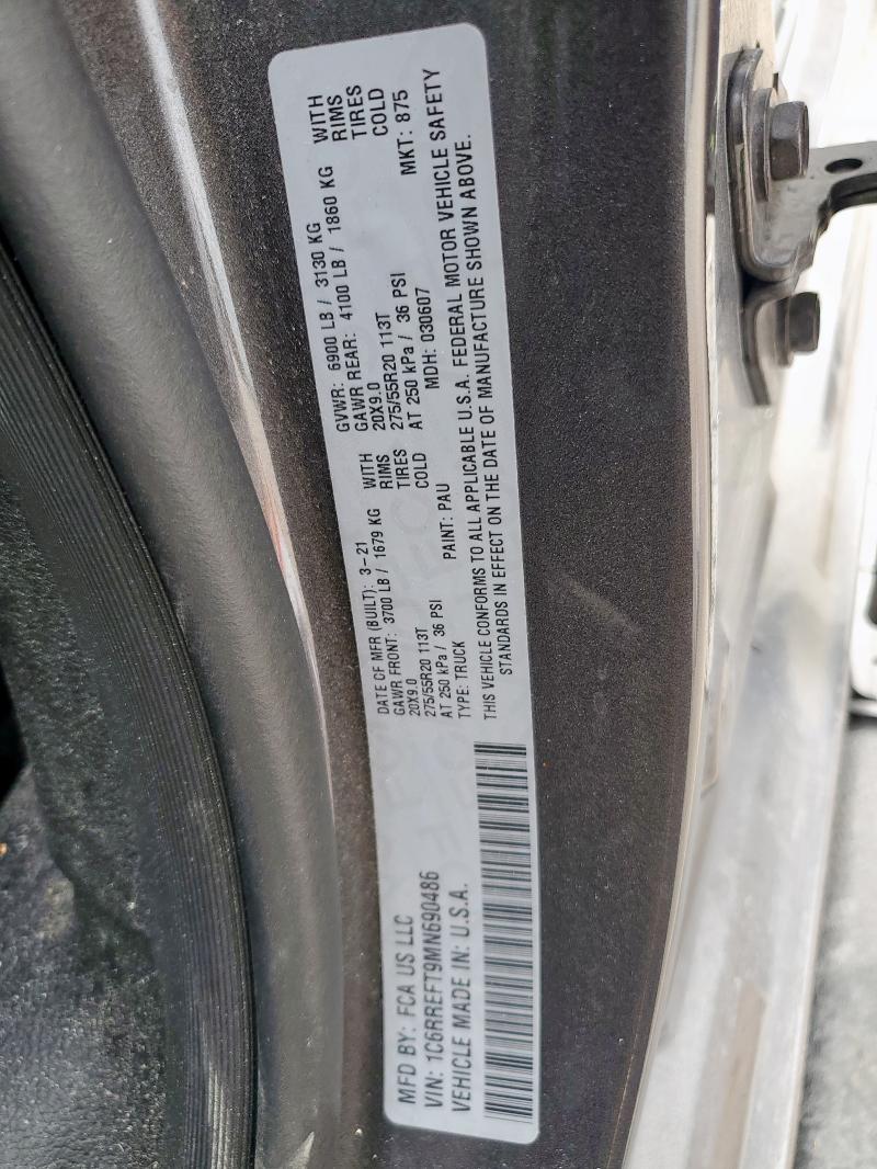 1C6RREFT9MN690486 - 2021 RAM 1500 BIG HORN/LONE STAR GRAY photo 13