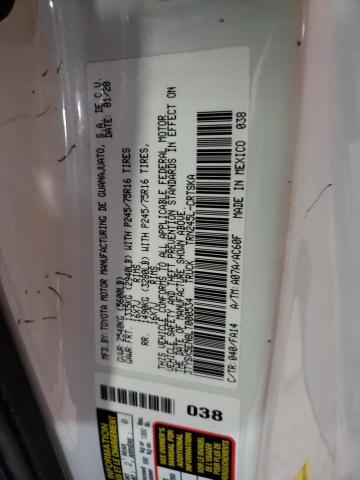 3TYSX5EN8LT000534 - 2020 TOYOTA TACOMA ACCESS CAB თეთრი ფოტო 12