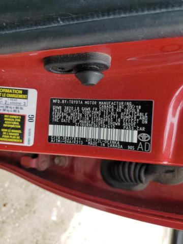 2T1BURHE6KC182412 - 2019 TOYOTA COROLLA L RED photo 13
