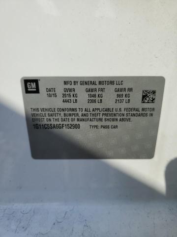 1G11C5SA6GF152900 - 2016 CHEVROLET MALIBU LIM LT 白色 照片 12