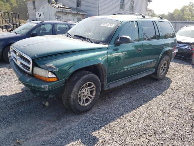 1D4HS48N73F563734 - 2003 DODGE DURANGO SLT GREEN photo 1