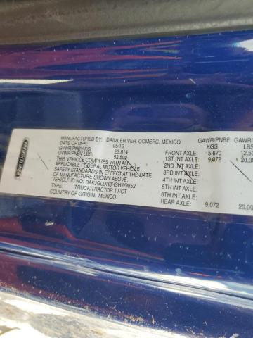 3AKJGLDR8HSHW9852 - 2017 FREIGHTLINER CASCADIA 125 BLUE photo 10