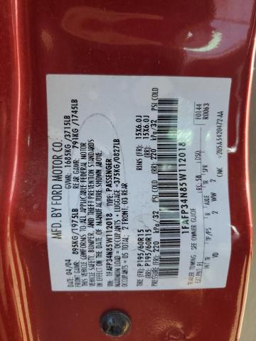 1FAFP34N85W112018 - 2005 FORD FOCUS ZX4 RED photo 13