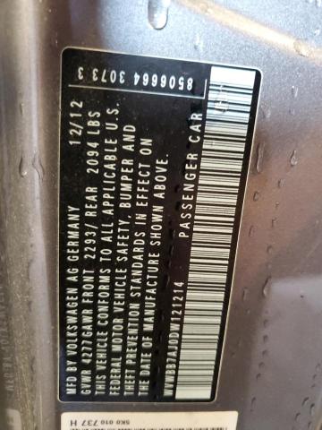 WVWBB7AJ0DW121214 - 2013 VOLKSWAGEN GOLF GRAY photo 13