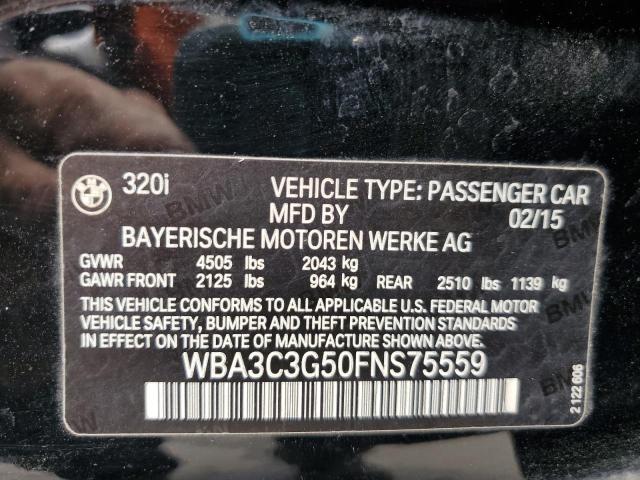 WBA3C3G50FNS75559 - 2015 BMW 320 I XDRIVE BLACK photo 13
