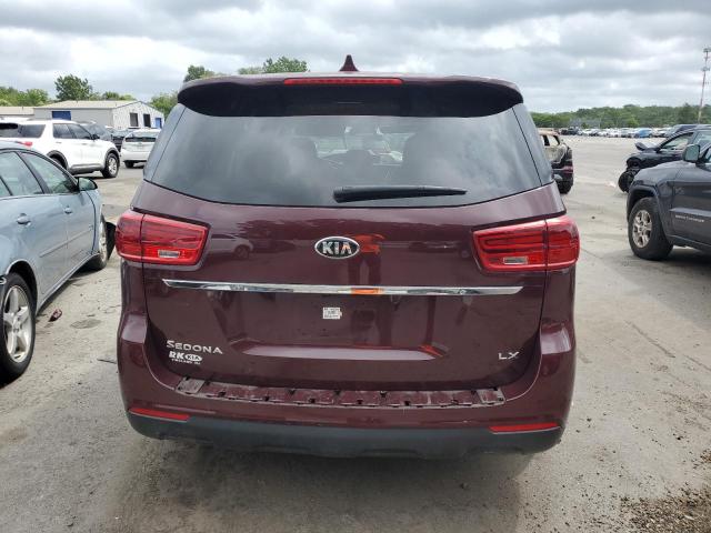 KNDMB5C18L6587434 - 2020 KIA SEDONA LX BURGUNDY photo 6