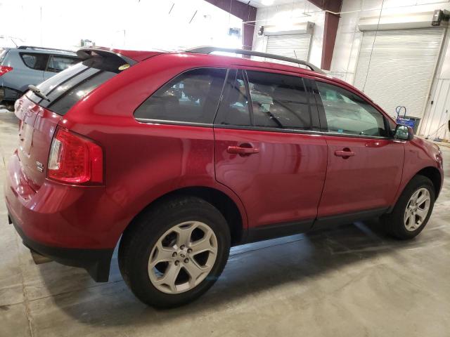 2FMDK4JC0EBB65169 - 2014 FORD EDGE SEL RED photo 3