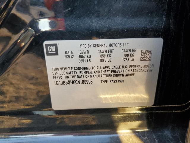 1G1JB5SH6C4180993 - 2012 CHEVROLET SONIC LS BLACK photo 10