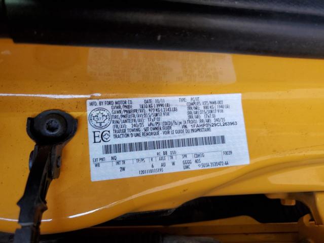 1FAHP3N29CL263963 - 2012 FORD FOCUS TITANIUM YELLOW photo 12