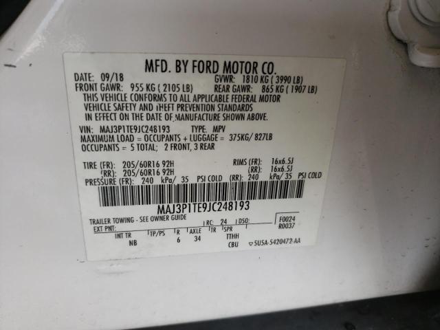 MAJ3P1TE9JC248193 - 2018 FORD ECOSPORT SE Ақ фото 13