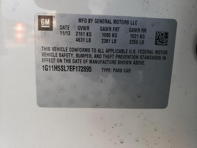 1G11H5SL7EF172895 - 2014 CHEVROLET MALIBU LTZ თეთრი ფოტო 12