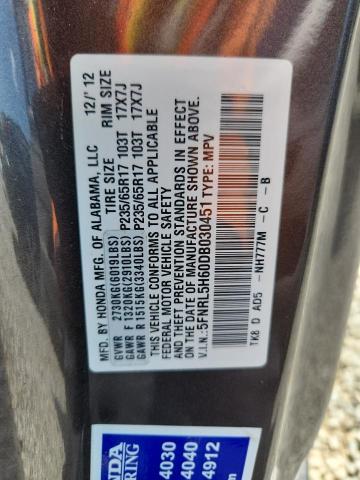 5FNRL5H60DB030451 - 2013 HONDA ODYSSEY EXL Grau Foto 14