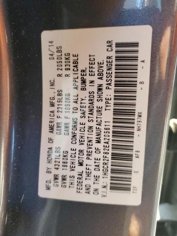 1HGCR2F82EA205611 - 2014 HONDA ACCORD EXL GRAY photo 12