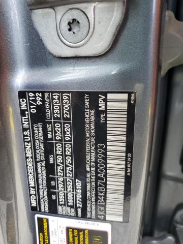 4JGFB4KB7LA009993 - 2020 MERCEDES-BENZ GLE 350 4MATIC GRAY photo 13