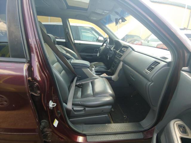 2HKYF18697H532313 - 2007 HONDA PILOT EXL MAROON photo 5