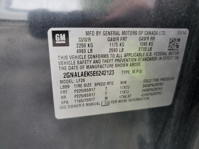 2GNALAEK5E6242123 - 2014 CHEVROLET EQUINOX LS GRAY photo 13