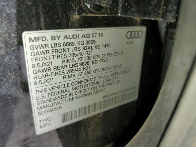 WA1VAAF77JD054980 - 2018 AUDI Q7 PRESTIGE შავი ფოტო 12