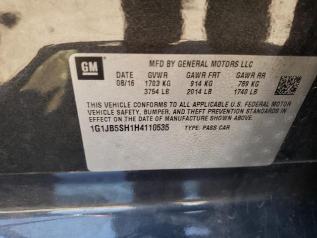 1G1JB5SH1H4110535 - 2017 CHEVROLET SONIC LS CHARCOAL photo 12