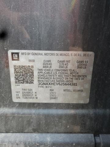 3GNAXHEV6JS644381 - 2018 CHEVROLET EQUINOX LS 灰色 照片 12