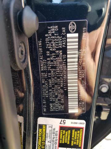 4T1T11BKXPU077410 - 2023 TOYOTA CAMRY SE NIGHT SHADE BLACK photo 12