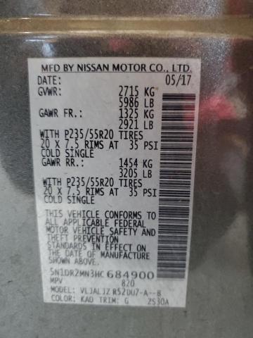 5N1DR2MN3HC684900 - 2017 NISSAN PATHFINDER S GRAY photo 13