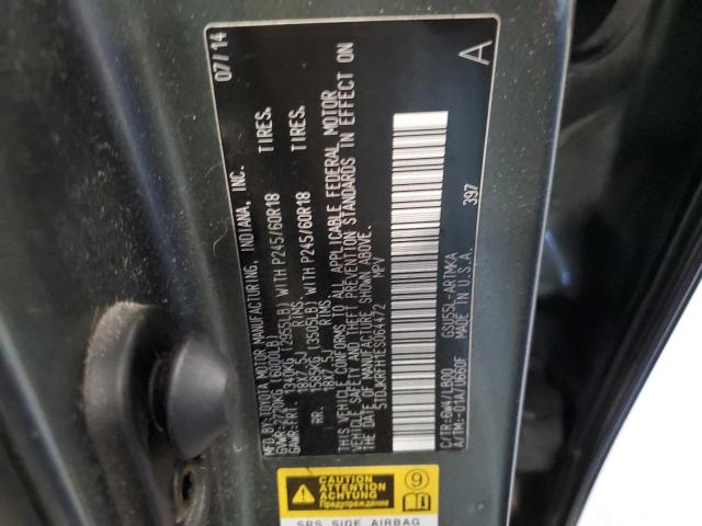 5TDJKRFH1ES064472 - 2014 TOYOTA HIGHLANDER XLE GREEN photo 13