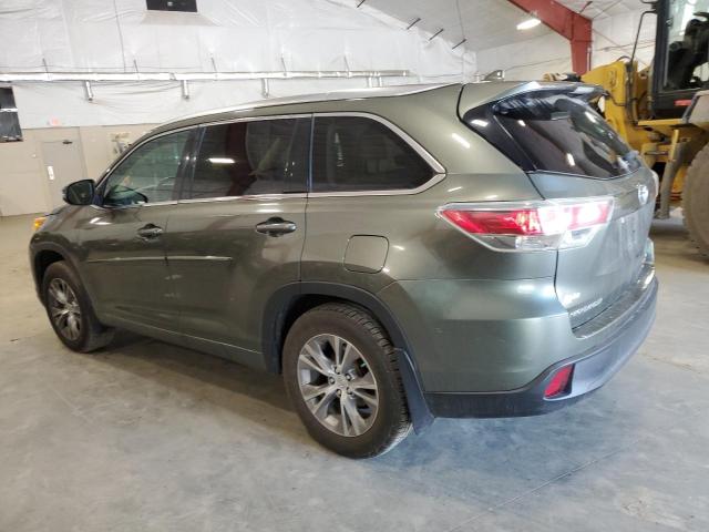 5TDJKRFH1ES064472 - 2014 TOYOTA HIGHLANDER XLE GREEN photo 2