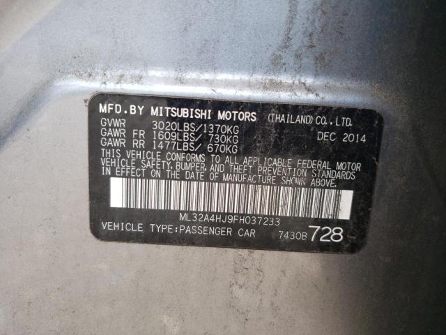 ML32A4HJ9FH037233 - 2015 MITSUBISHI MIRAGE ES GRAY photo 12