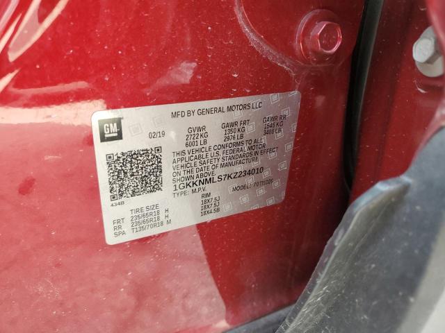 1GKKNMLS7KZ234010 - 2019 GMC ACADIA SLT-1 RED photo 13