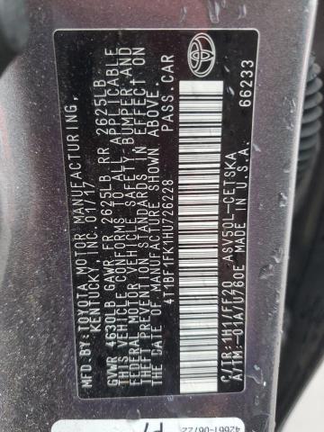 4T1BF1FK1HU726228 - 2017 TOYOTA CAMRY LE GRAY photo 12