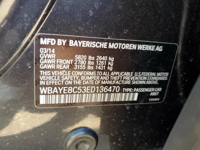 WBAYE8C53ED136470 - 2014 BMW 750 LI BLACK photo 12