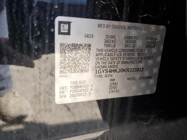 1GYS4HKJ0KR333812 - 2019 CADILLAC ESCALADE ESV LUXURY BLACK photo 13