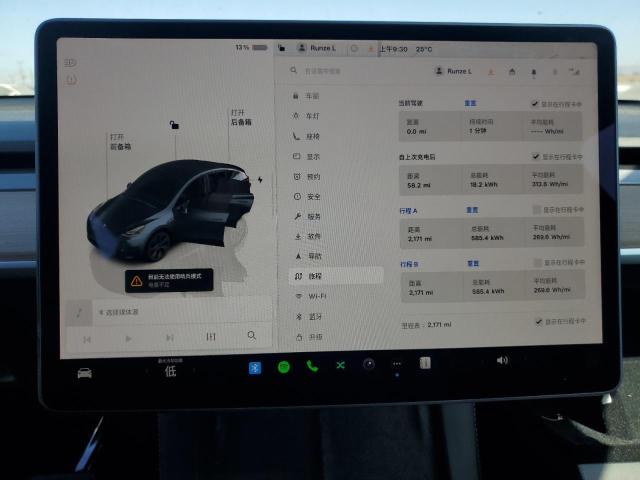 7SAYGDED5SF313652 - 2025 TESLA MODEL Y BLACK photo 9