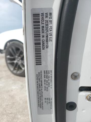 2C3CDZFJ7MH681124 - 2021 DODGE CHALLENGER R/T SCAT PACK WHITE photo 13