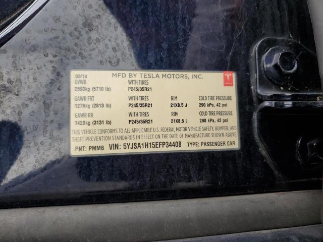 5YJSA1H15EFP34408 - 2014 TESLA MODEL S BLUE photo 12