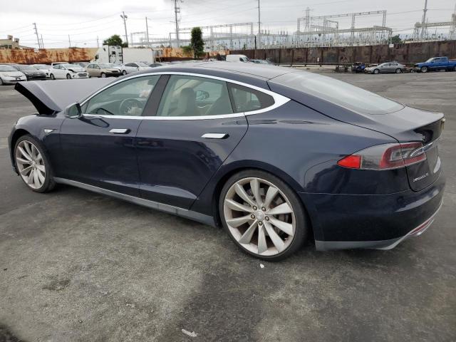 5YJSA1H15EFP34408 - 2014 TESLA MODEL S BLUE photo 2