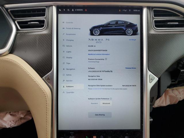 5YJSA1H15EFP34408 - 2014 TESLA MODEL S BLUE photo 9