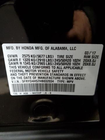 5FRYD4H57HB032034 - 2017 ACURA MDX TECHNOLOGY BLACK photo 10
