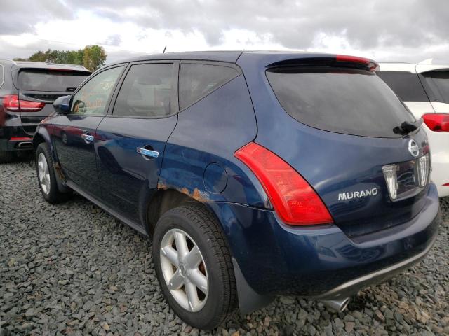 JN8AZ08W73W211589 - 2003 NISSAN MURANO SL BLUE photo 2