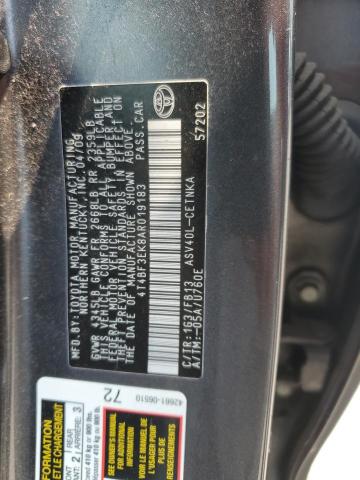 4T4BF3EK8AR019183 - 2010 TOYOTA CAMRY BASE GRAY photo 13