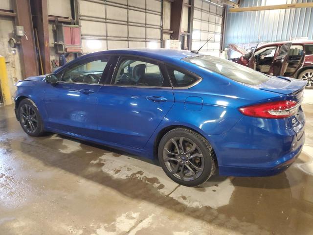 3FA6P0HD1JR201717 - 2018 FORD FUSION SE BLUE photo 2