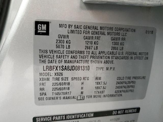 LRBFX1SA8JD081310 - 2018 BUICK ENVISION ESSENCE Gümüş foto 13