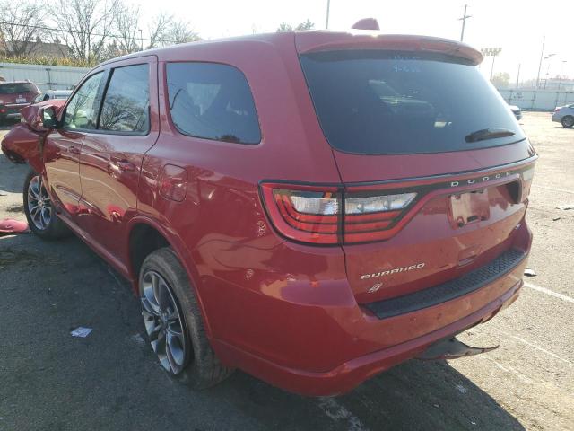 1C4RDJDG5LC260633 - 2020 DODGE DURANGO GT RED photo 3